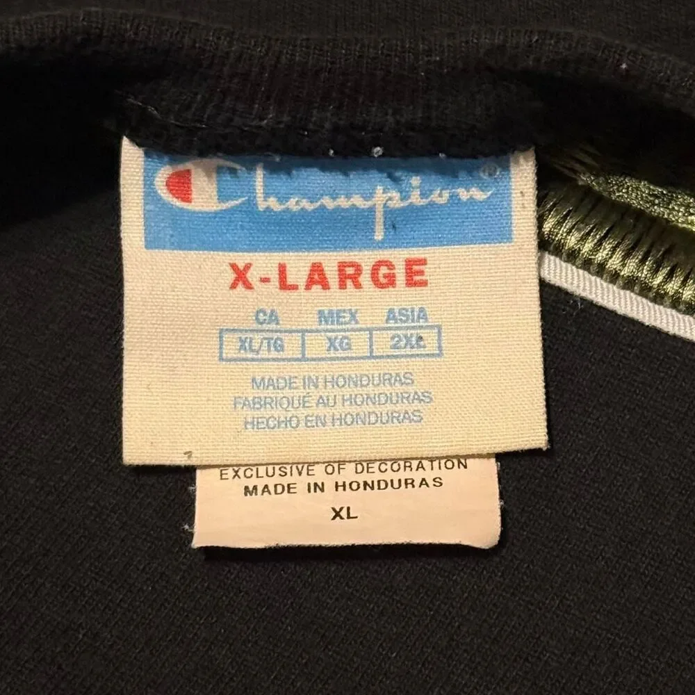 Champion Thread Logo T-Shirt Tee Black XLarge - Picture 5 of 6